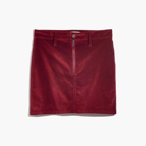 Madewell velveteen mini skirt
